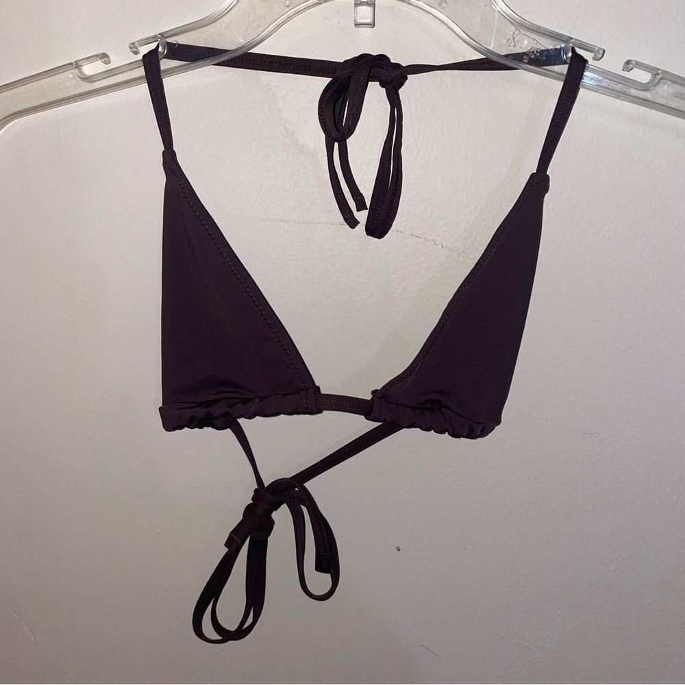 SOLD Dark Brown Triangle Bikini Top